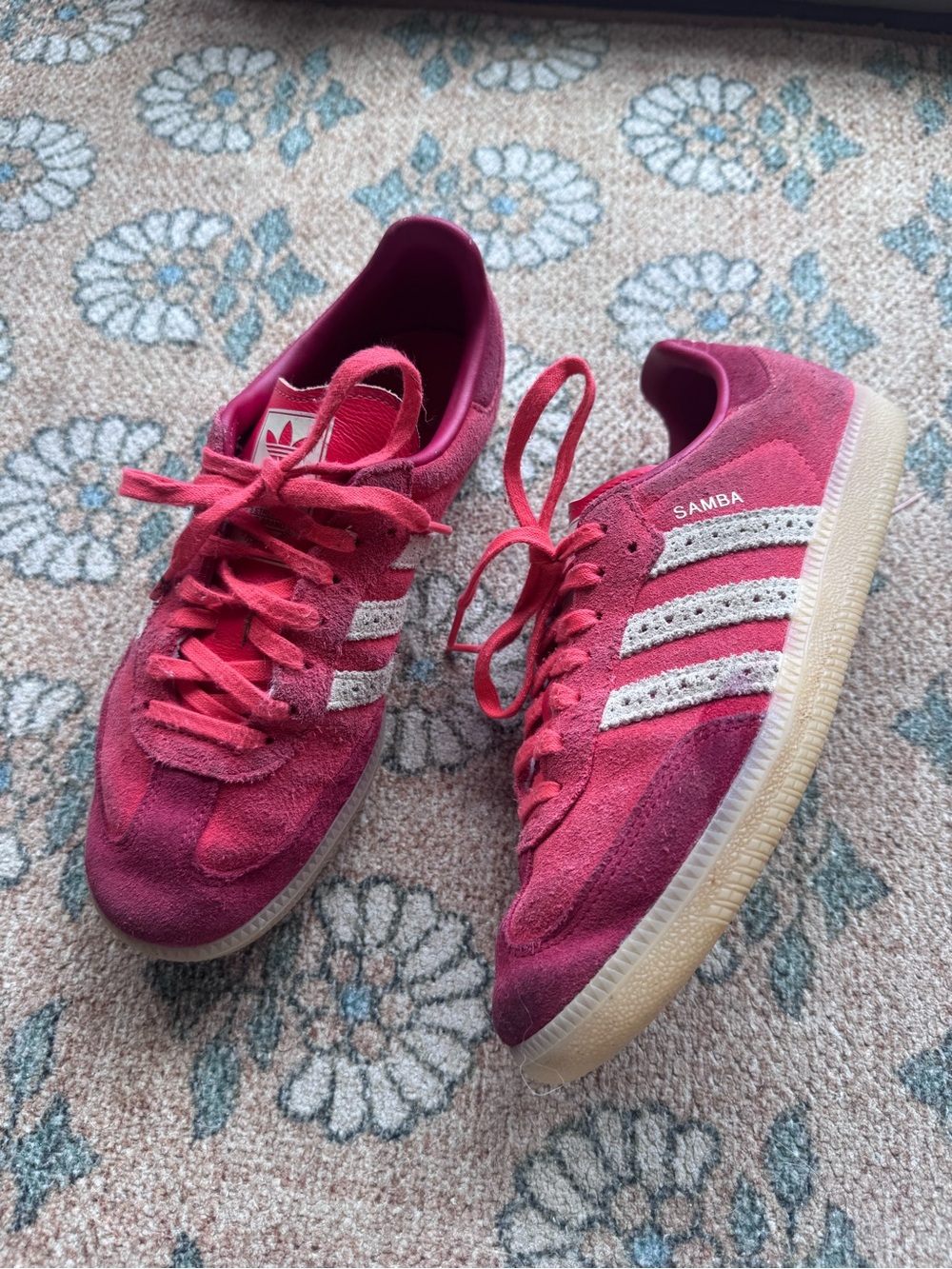 adidas Samba red suede girls size 5.5